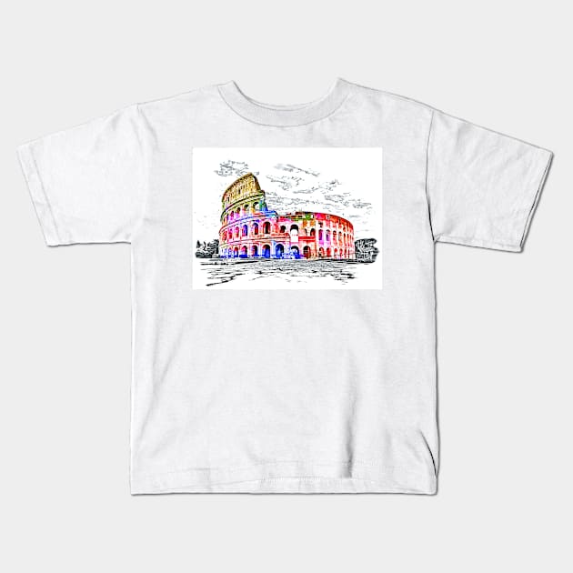 Colosseum Kids T-Shirt by danieljanda